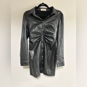 Black Faux Leather Dress